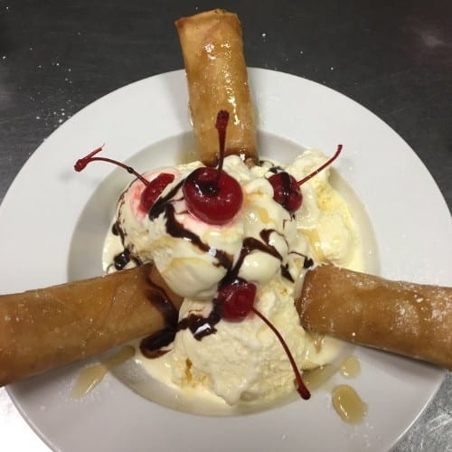 Fried Banana with Vanilla Ice Cream.