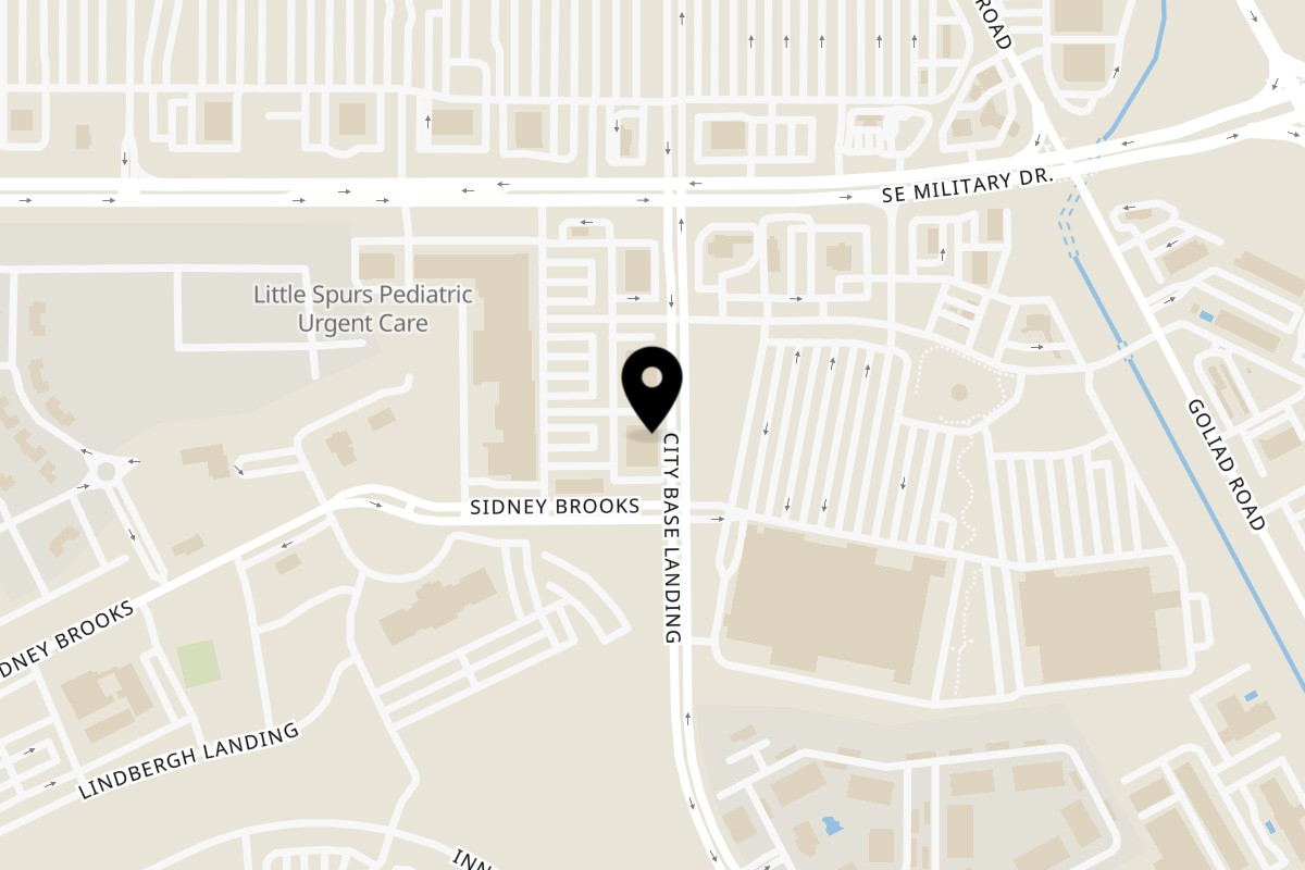 Map showing the location of Chaba Thai Restaurant on 3154 SE Military Dr Suite 105 in San Antonio